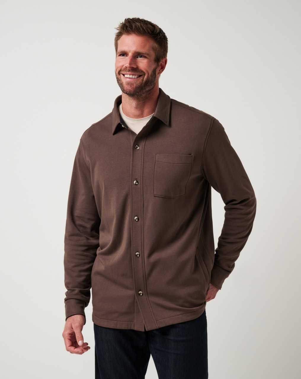 Travis Mathew Cloud Shirt Jacket Chocolate | GCIUAVW-65