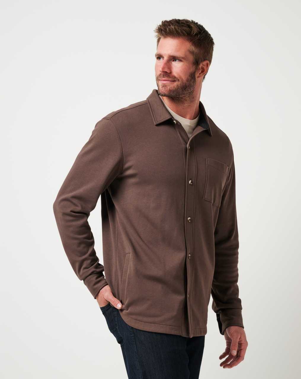 Travis Mathew Cloud Shirt Jacket Chocolate | GCIUAVW-65