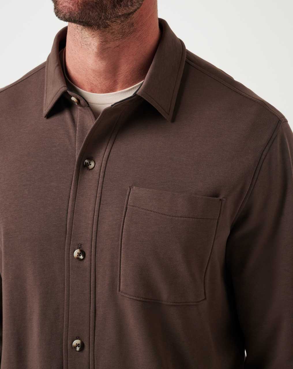 Travis Mathew Cloud Shirt Jacket Chocolate | GCIUAVW-65