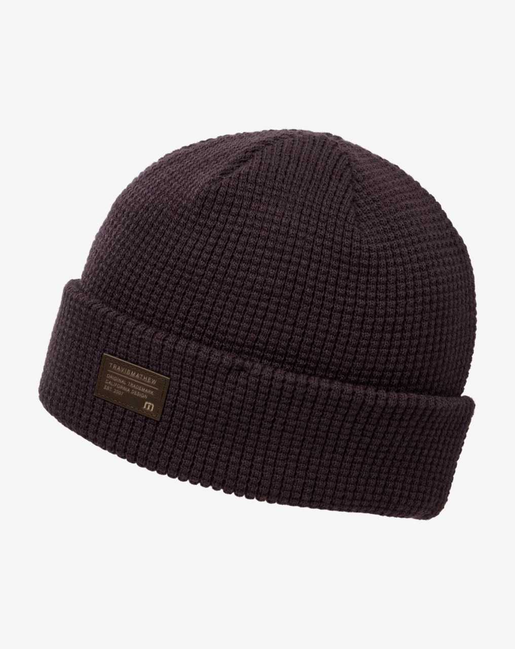 Travis Mathew Cloud Waffle Beanie Plum | JDNKGAF-98