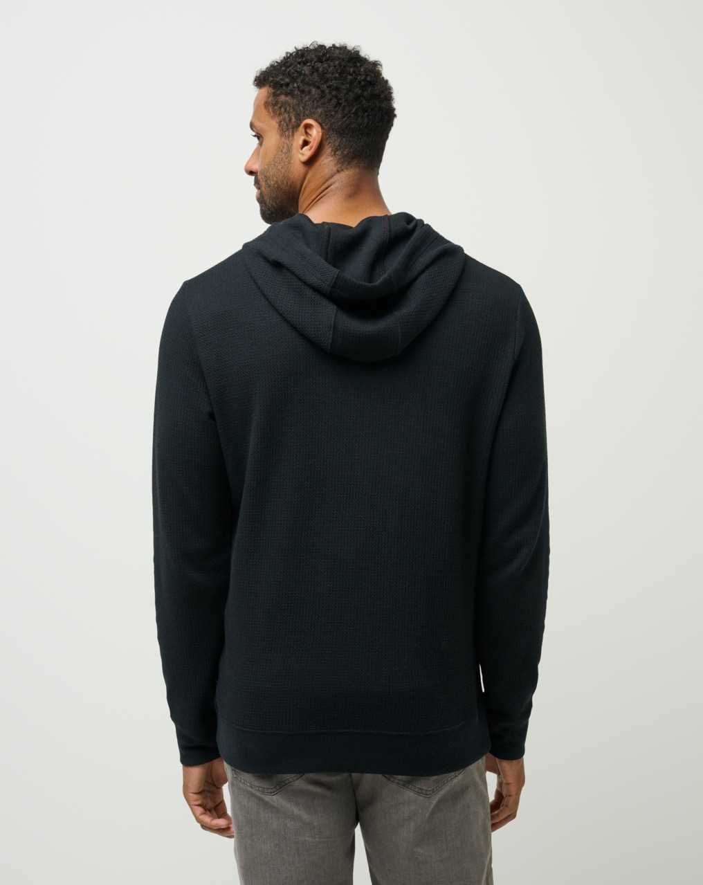 Travis Mathew Cloud Waffle Hoodie Black | LHETBOX-90