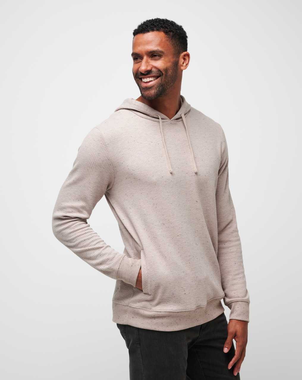 Travis Mathew Cloud Waffle Hoodie Oxford Tan | AECGXOL-20