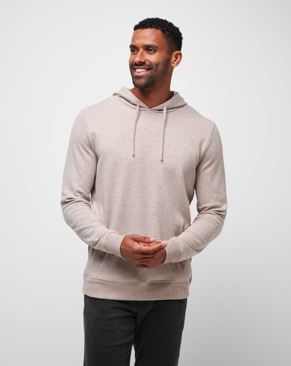 Travis Mathew Cloud Waffle Hoodie Oxford Tan | AECGXOL-20