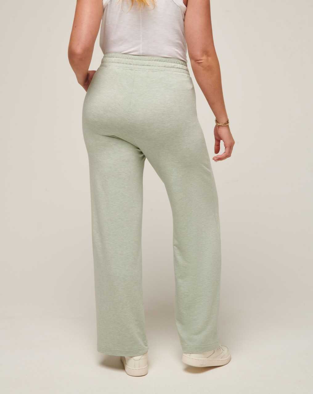 Travis Mathew Connecting Flight Cloud Terry Wide Leg Pant Heather Desert Sage | FNHALVD-08