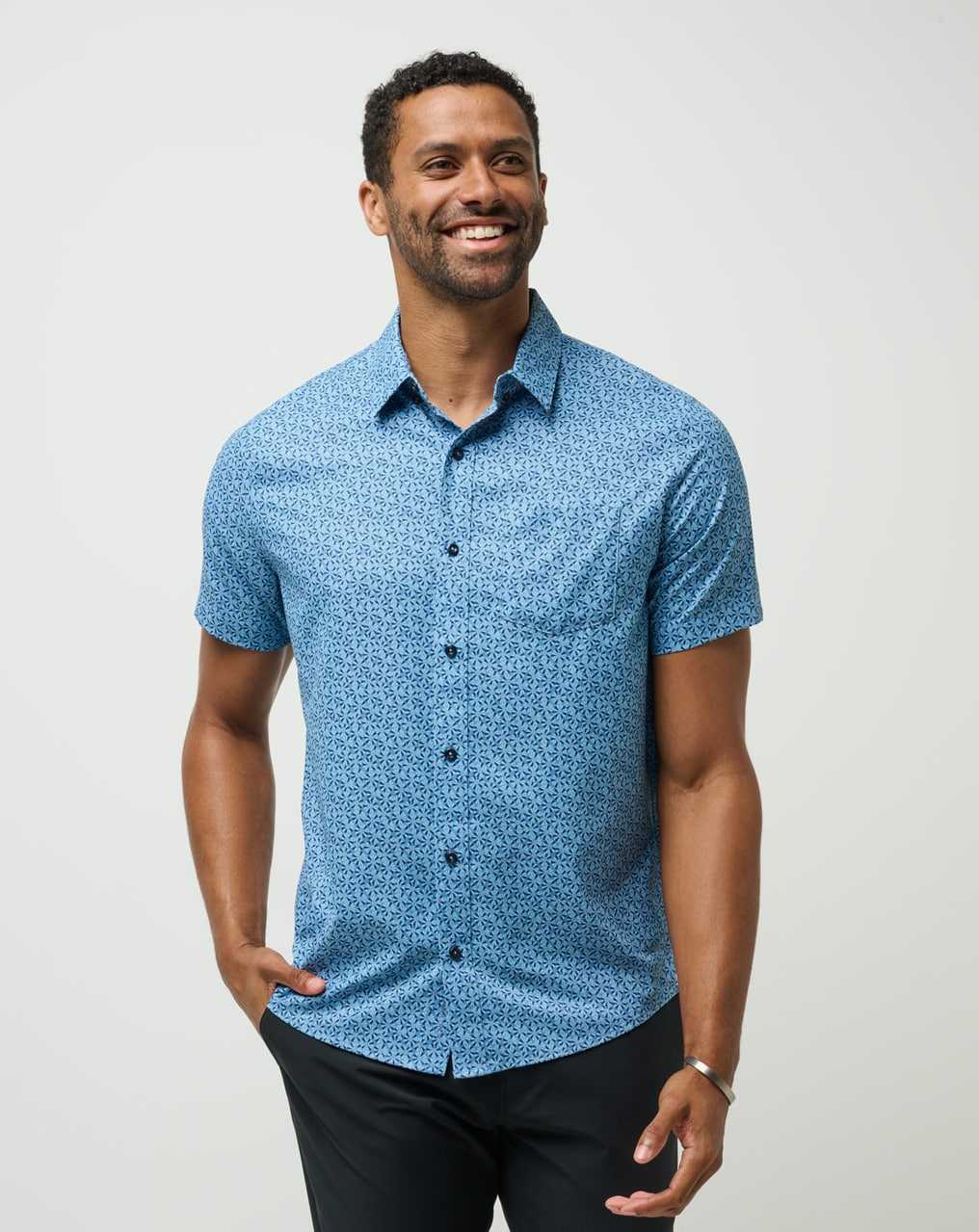 Travis Mathew Country Mile Button-up Quiet Harbor | JCPFGHU-63