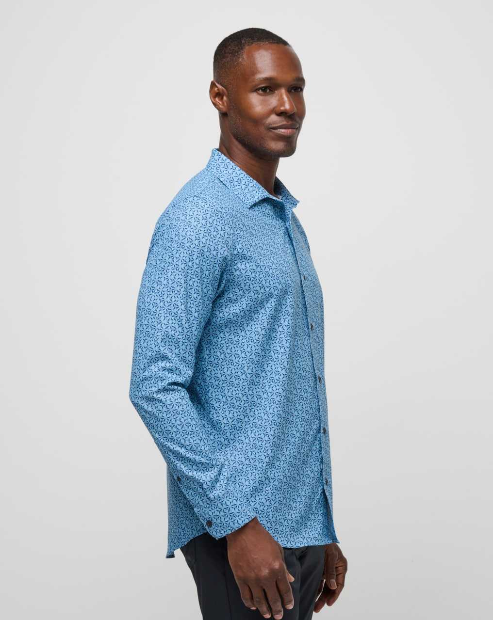 Travis Mathew Country Mile Long Sleeve Button-up Quiet Harbor | CSVRIED-09