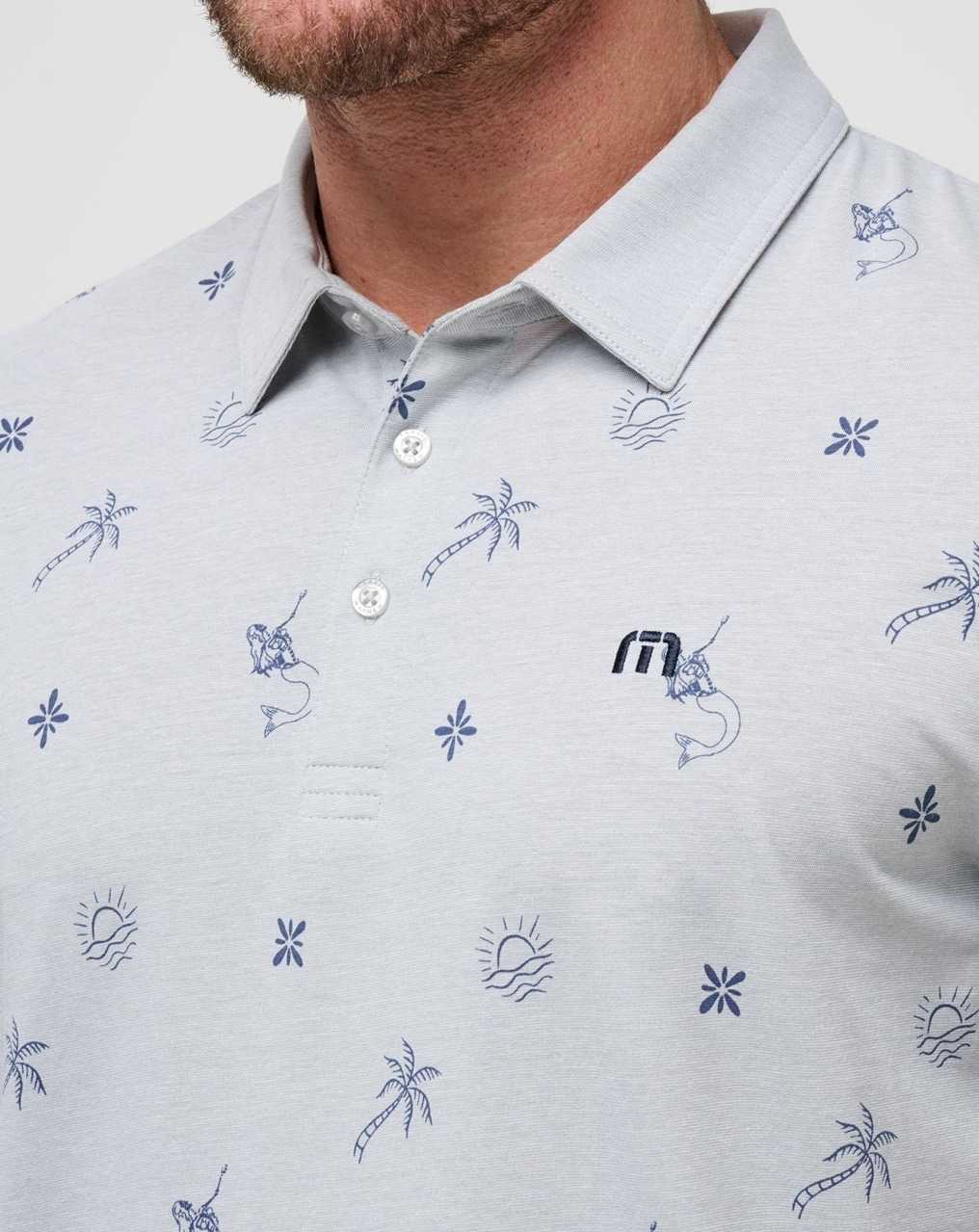 Travis Mathew Cove Dive Polo Heather Light Grey | SVEHYJD-23