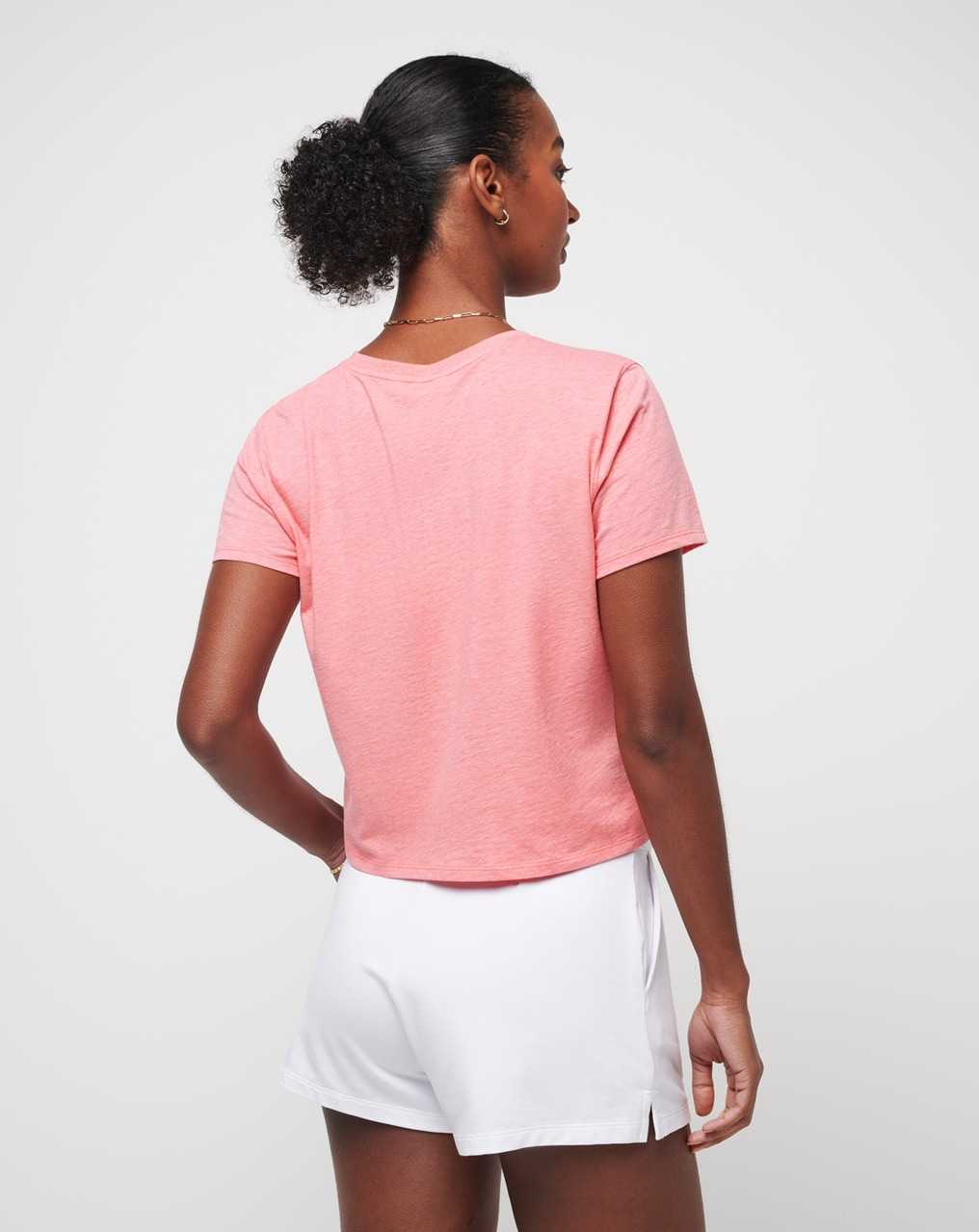 Travis Mathew Dancing Light Graphic Tee Heather Shell Pink | BLGANPF-90