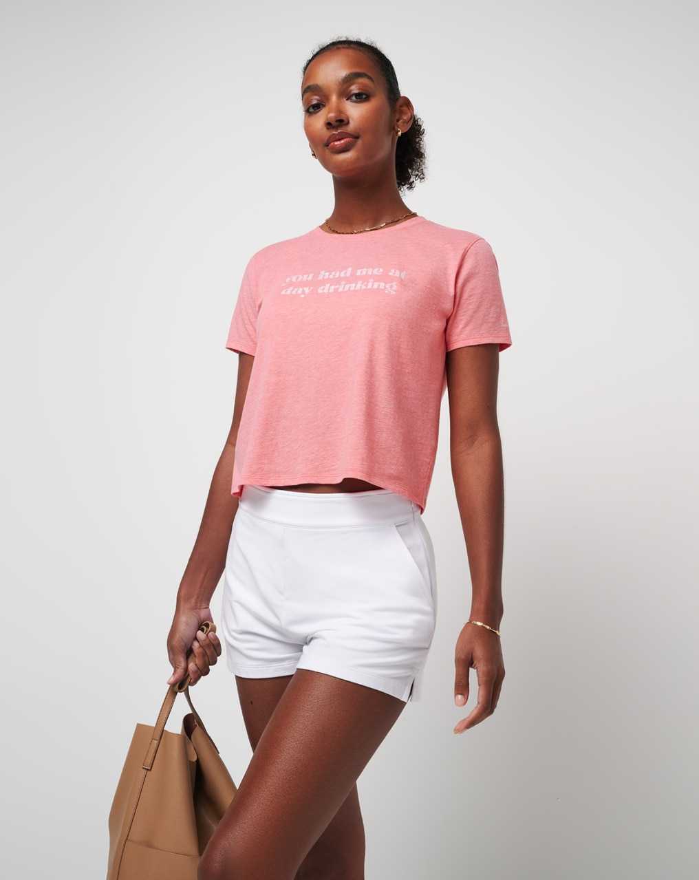 Travis Mathew Dancing Light Graphic Tee Heather Shell Pink | BLGANPF-90