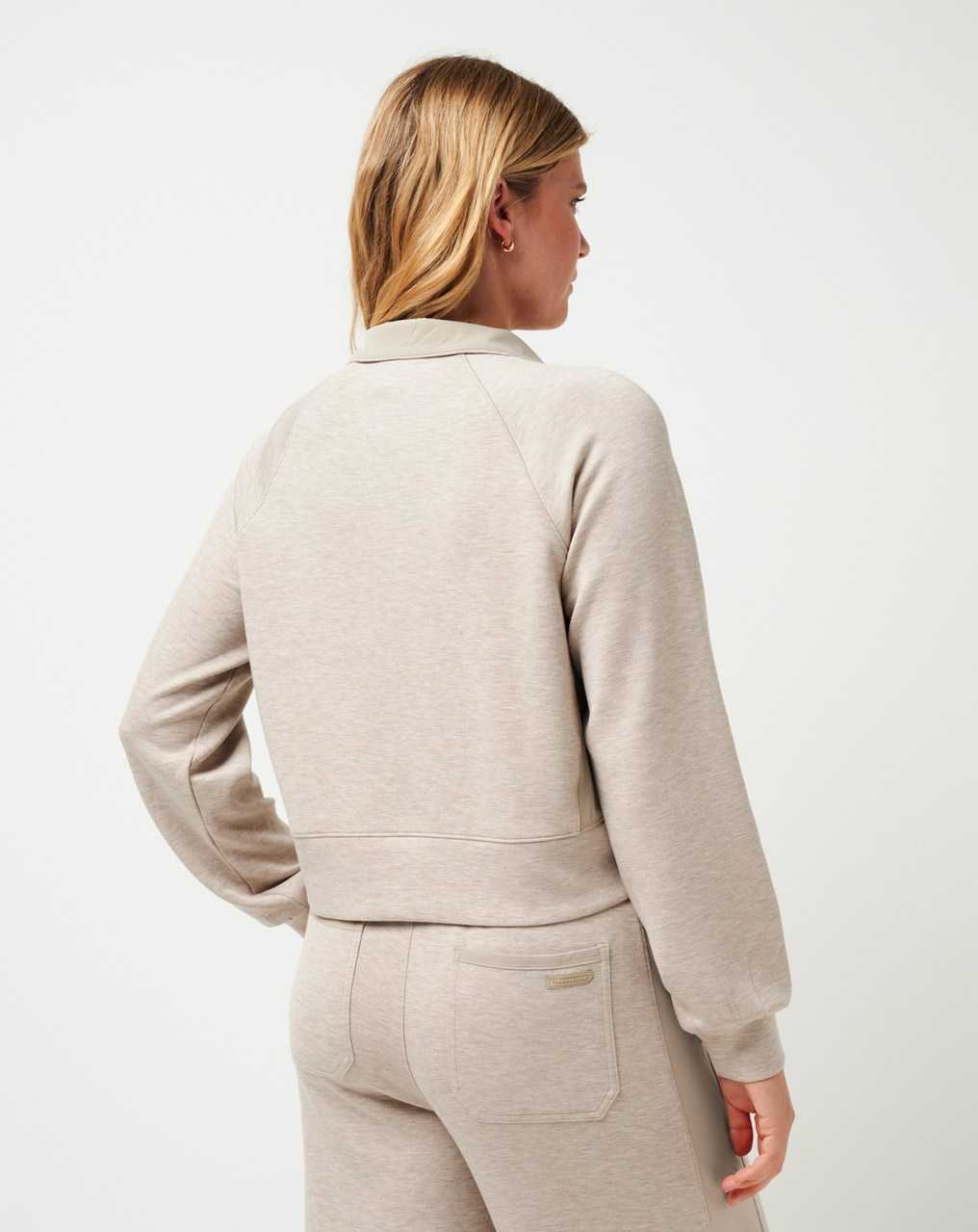 Travis Mathew Delightful Half Zip Heather Taupe | HSPGYRM-39