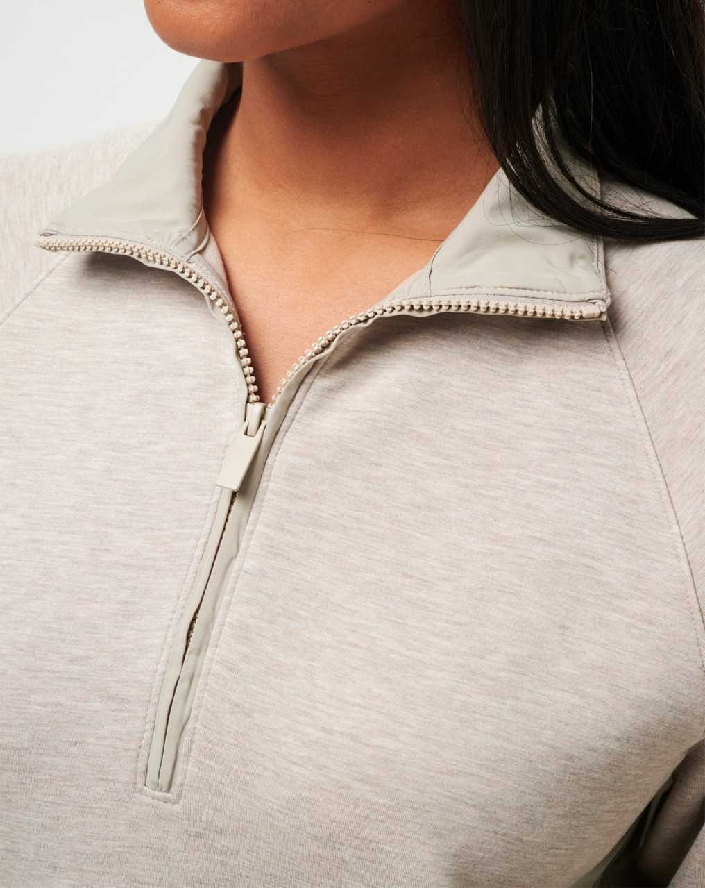 Travis Mathew Delightful Half Zip Heather Taupe | HSPGYRM-39