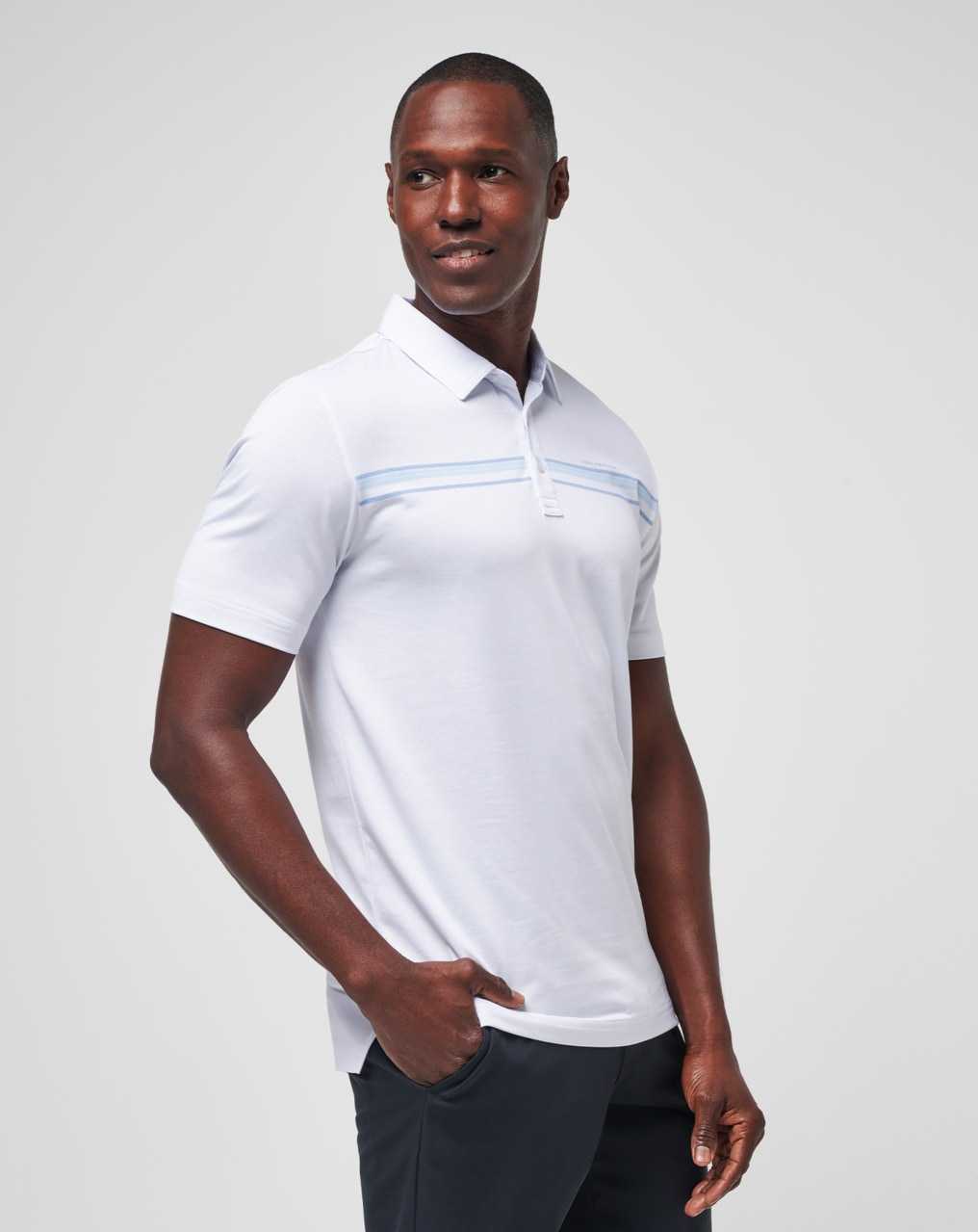 Travis Mathew Dolphin Cruise Polo White | TEUMCIV-16