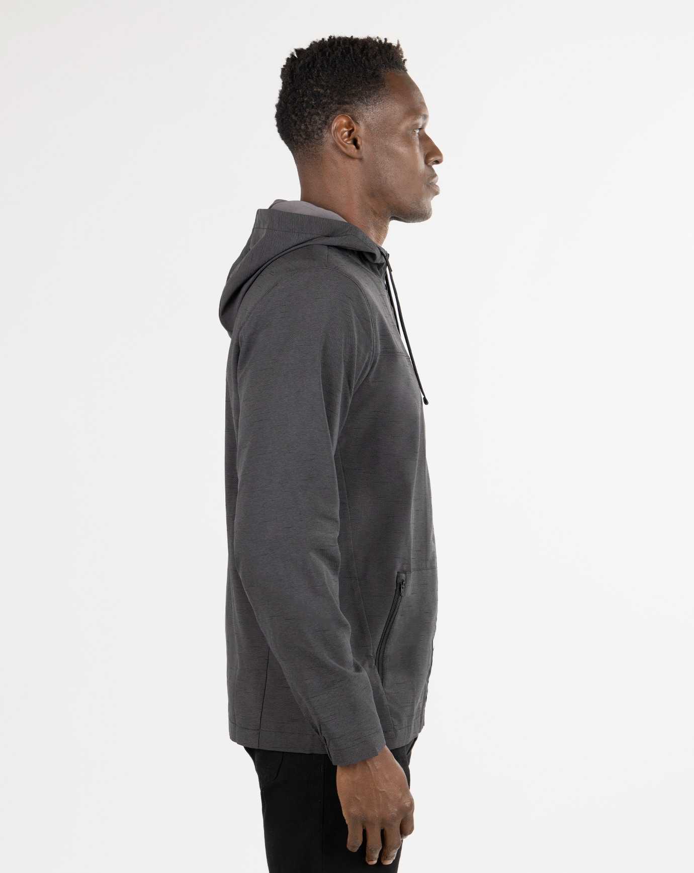 Travis Mathew Element Of Surprise Full Zip Hoodie Heather Black | NIVXUBT-06