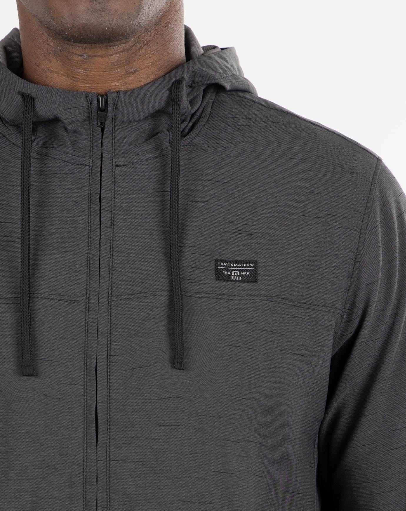 Travis Mathew Element Of Surprise Full Zip Hoodie Heather Black | NIVXUBT-06