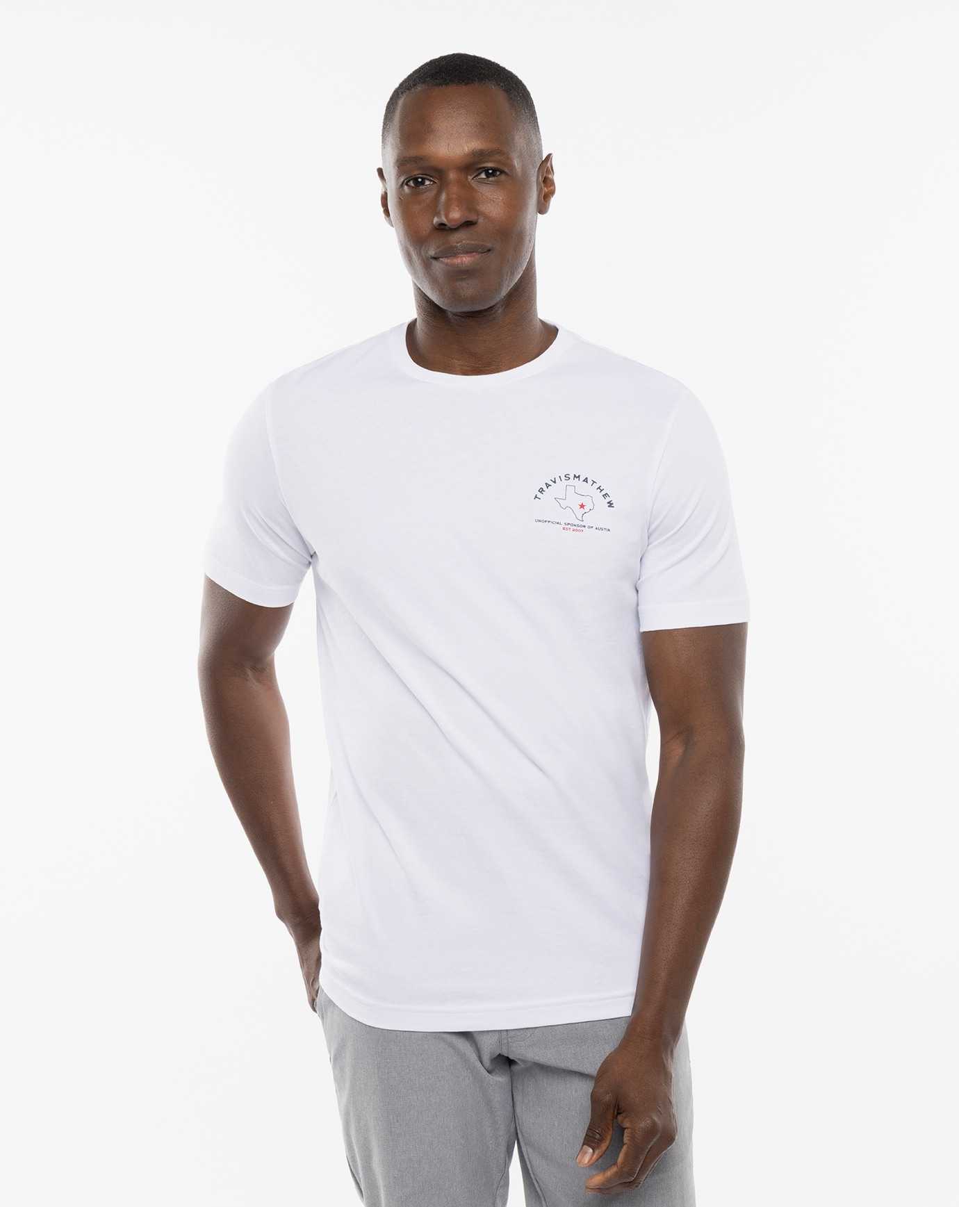 Travis Mathew Enchanted Rock Tee White | HTBQWUN-03