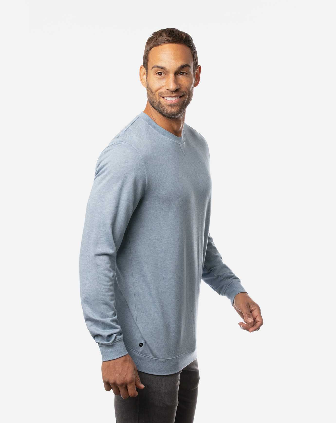 Travis Mathew Fink 2.0 Crewneck Heather Copen Blue | VKALWMJ-74