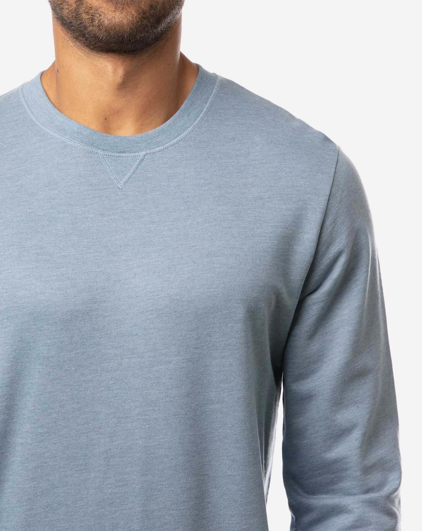 Travis Mathew Fink 2.0 Crewneck Heather Copen Blue | VKALWMJ-74