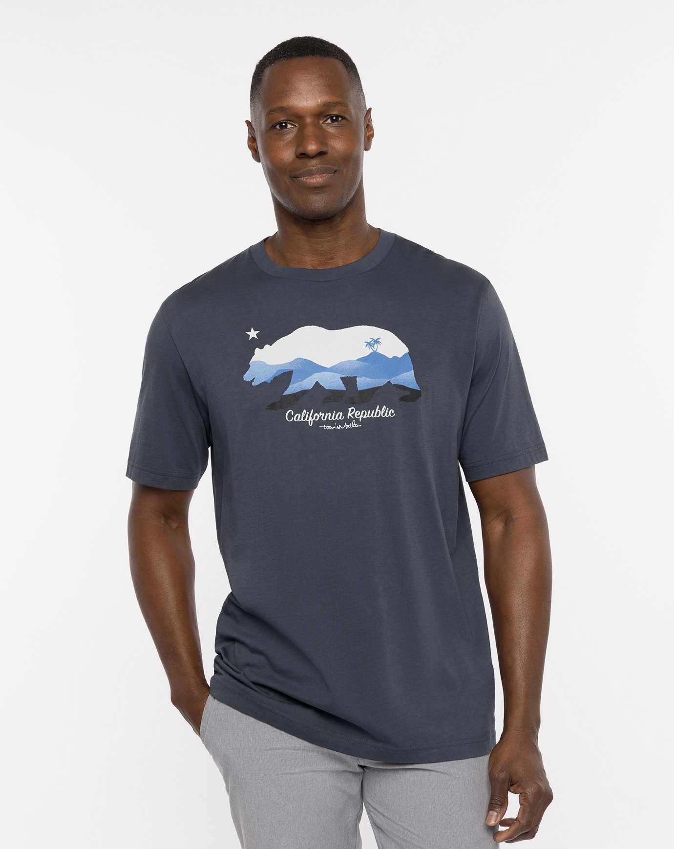 Travis Mathew Fog City Tee Blue Nights | DXHCRUE-46