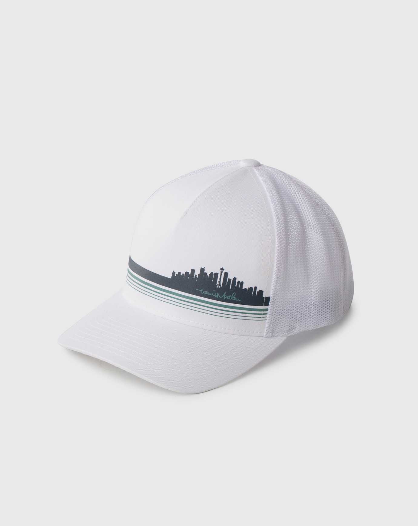 Travis Mathew Glacier City Snapback Hat White | RGMQEBK-10