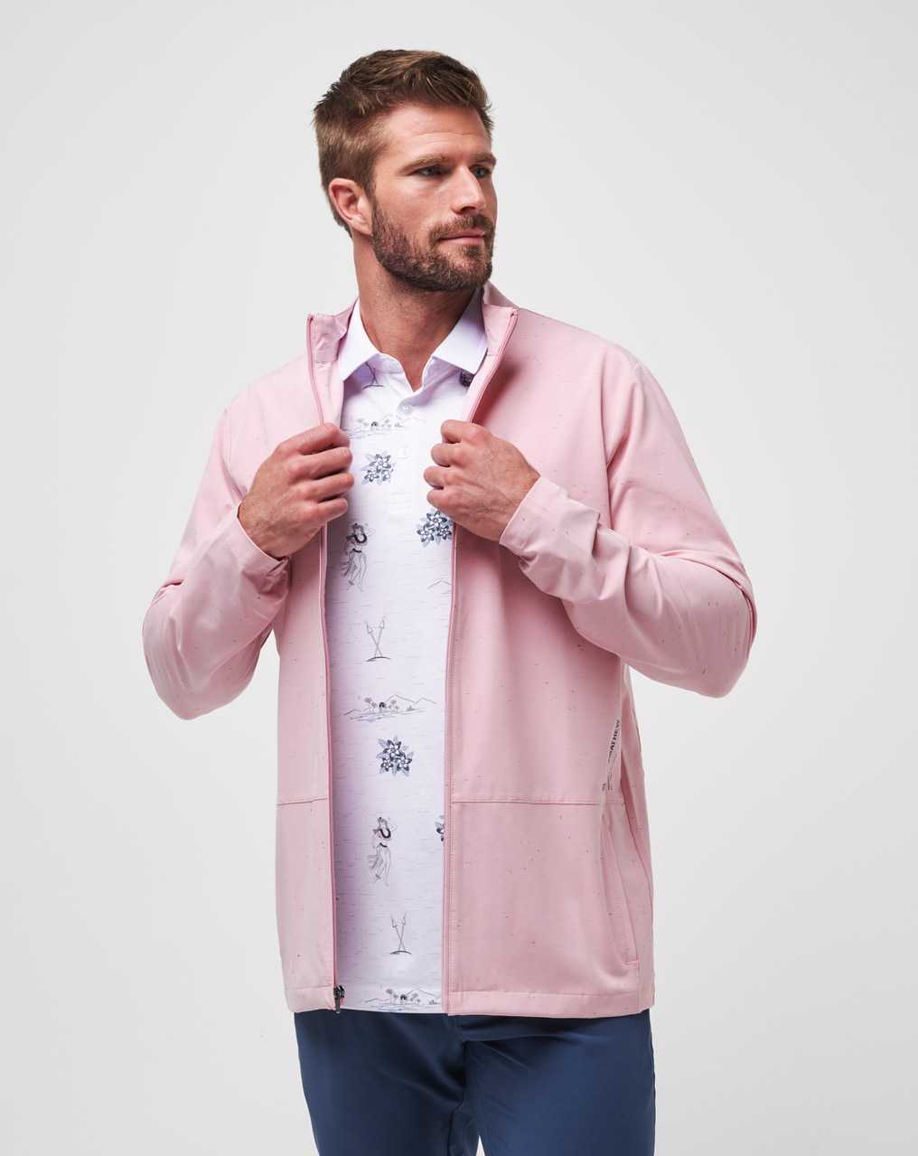 Travis Mathew Going Off Full Zip Heather Blush | YRWAOBP-39