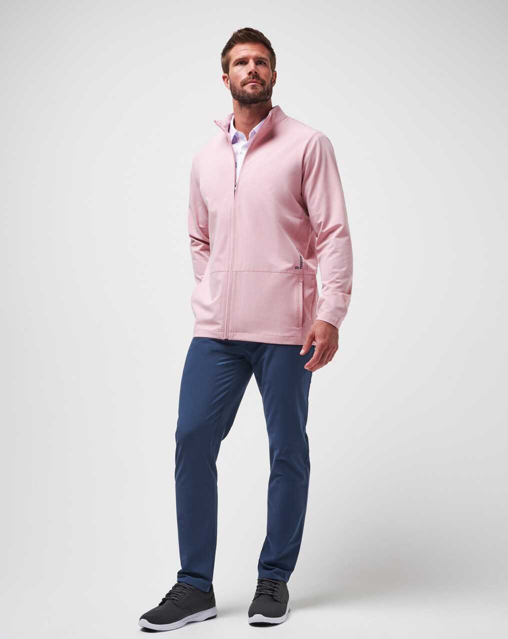 Travis Mathew Going Off Full Zip Heather Blush | YRWAOBP-39