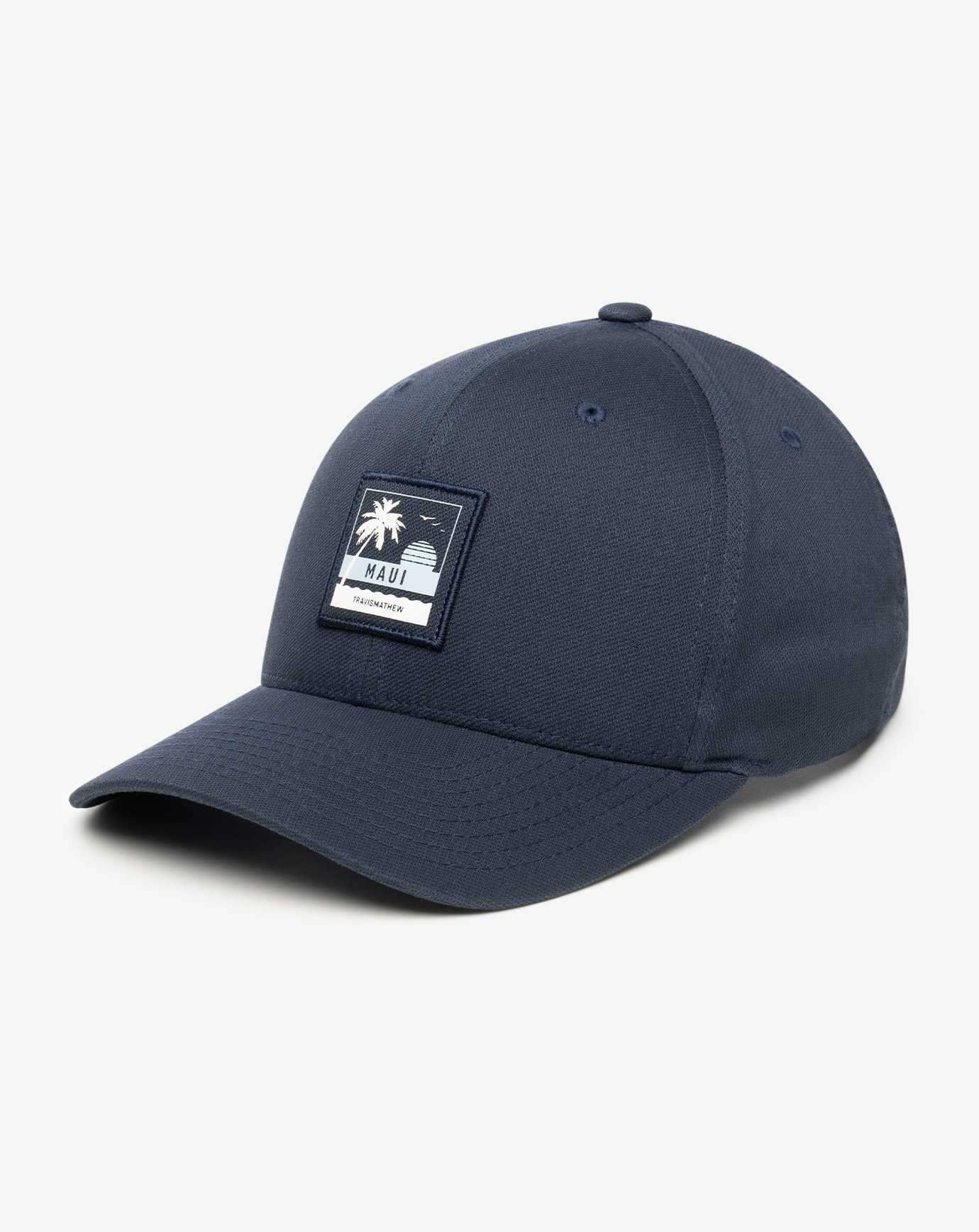 Travis Mathew Grand Illusion Snapback Hat Dark Blue | JRTCIOG-85