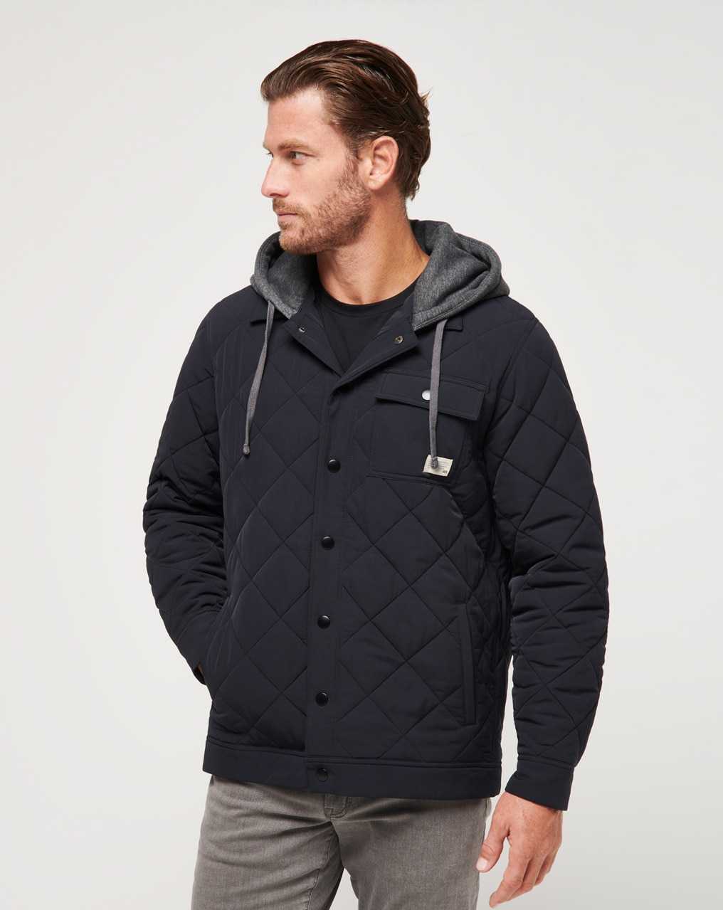 Travis Mathew Grey Wave Full Zip Hoodie Black | CAMFPJH-06