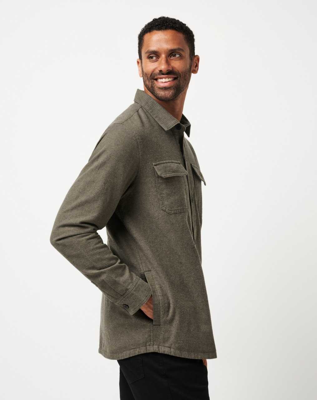 Travis Mathew Halfway There Shirt Jacket Dark Olive | WIJFQPB-58