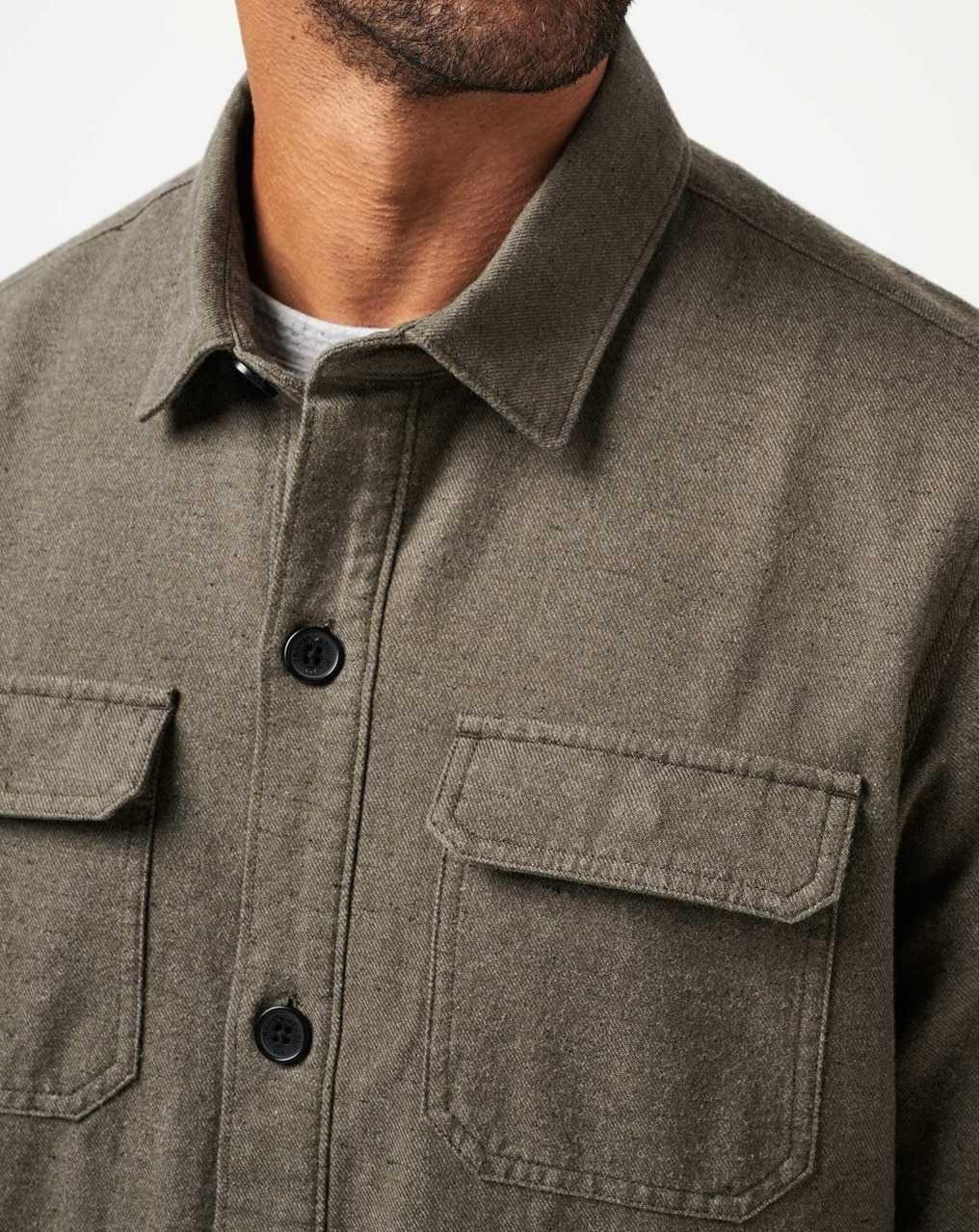 Travis Mathew Halfway There Shirt Jacket Dark Olive | WIJFQPB-58