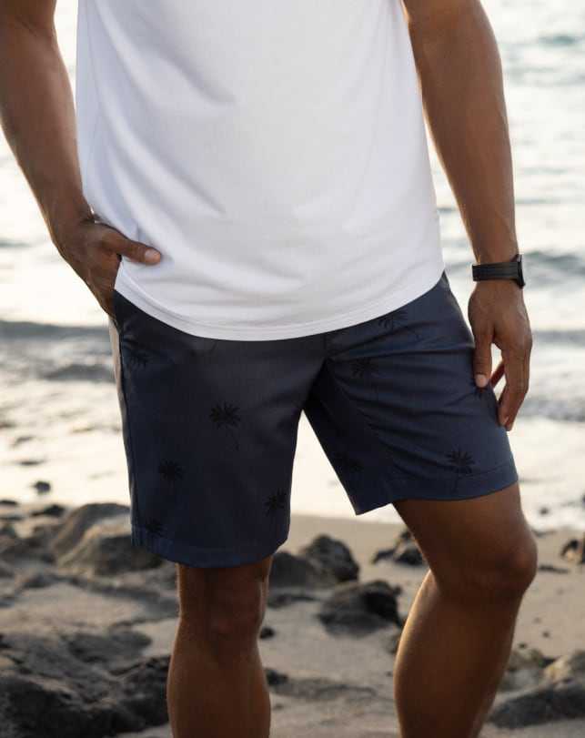 Travis Mathew Hana Hou Short 9in Heather Total Eclipse | ZFXBPCD-42