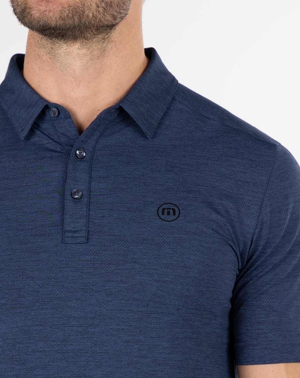 Travis Mathew Heating Up Golf Polo Heather Navy | CBAIUJZ-81