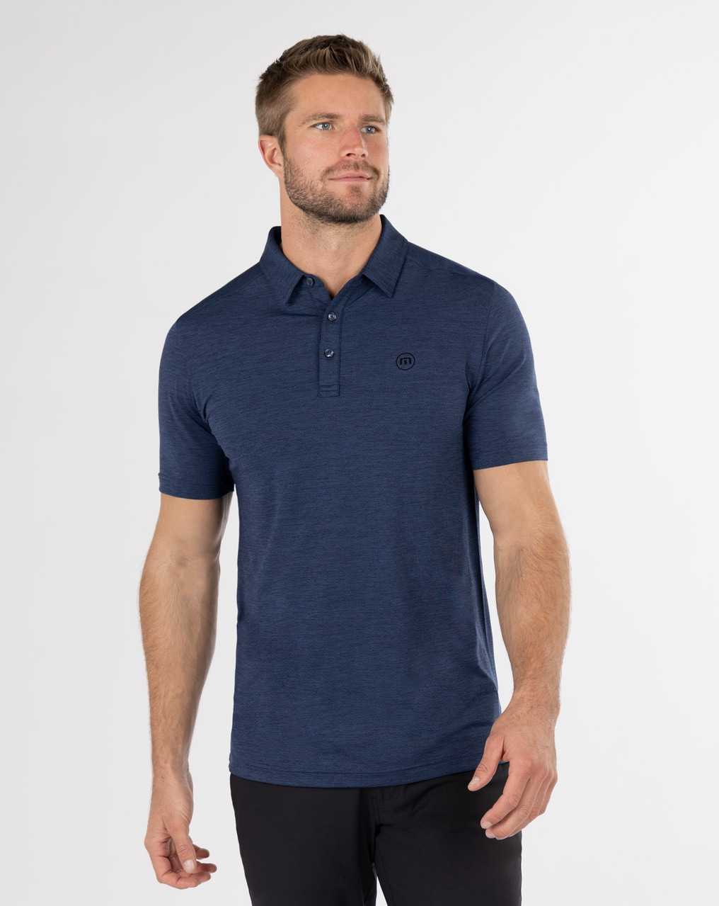 Travis Mathew Heating Up Golf Polo Heather Navy | CBAIUJZ-81