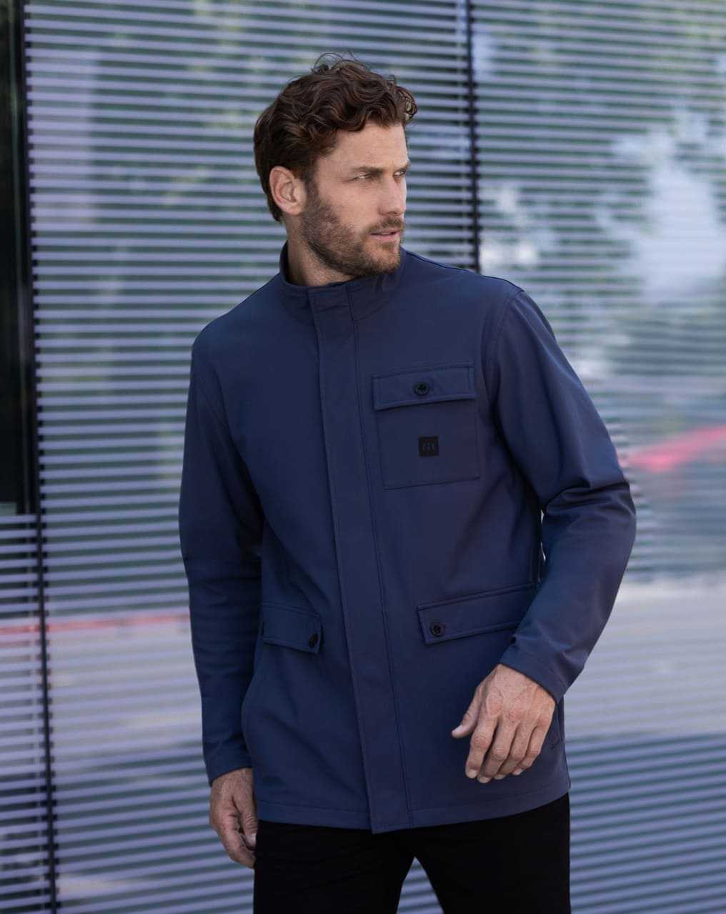 Travis Mathew Horizon Jacket Mood Indigo | KYCSFQZ-84