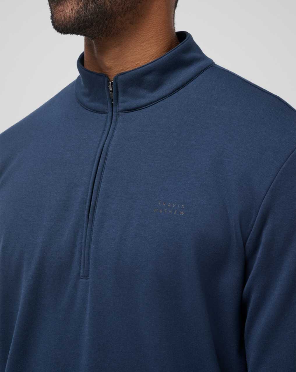 Travis Mathew Hotel Hopper Quarter Zip Total Eclipse | VQYUAEH-31