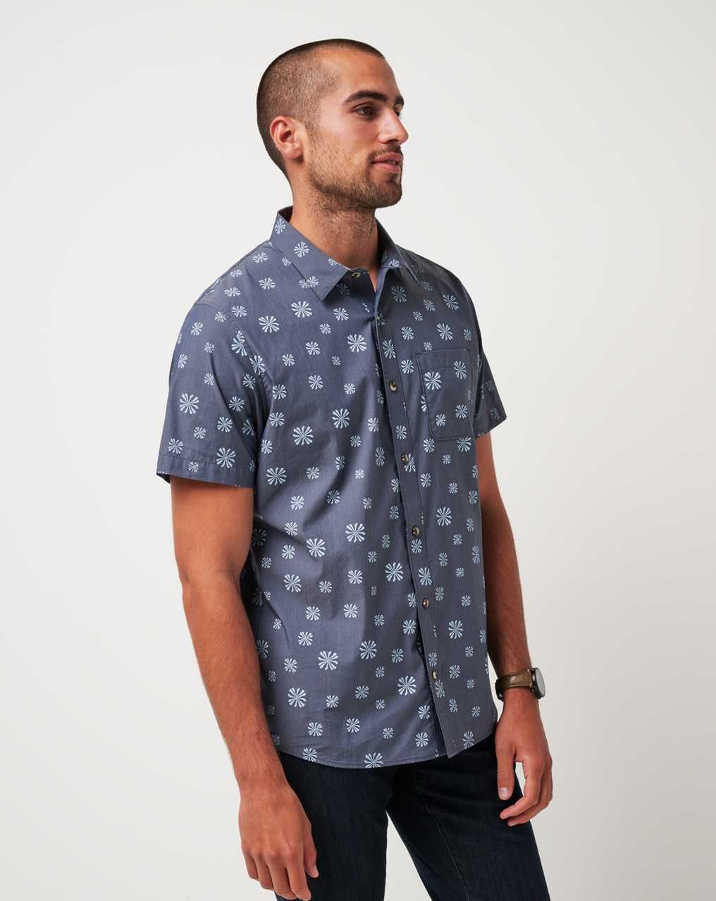 Travis Mathew In The Rough Button-up Heather Total Eclipse | UPYSTKC-32