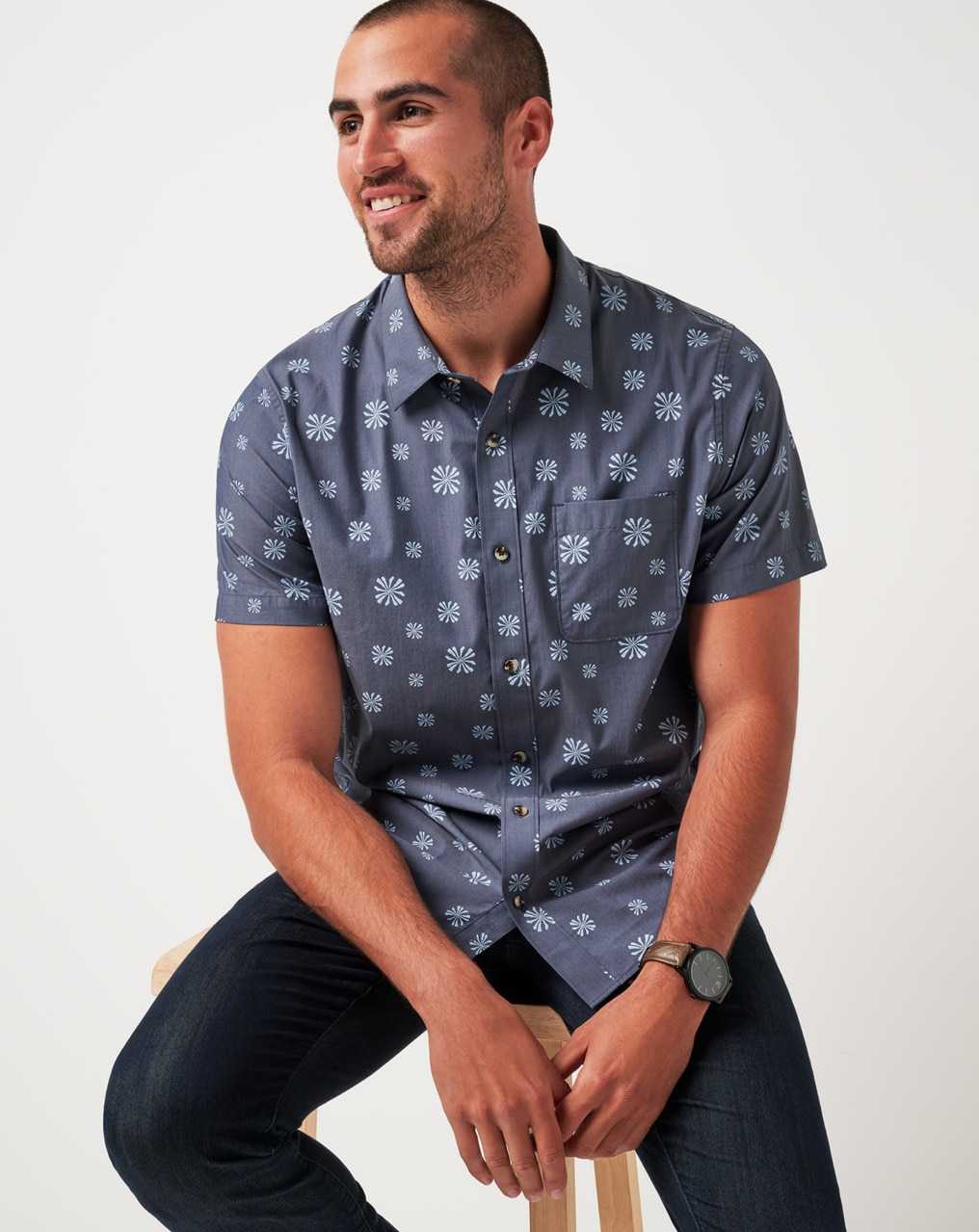 Travis Mathew In The Rough Button-up Heather Total Eclipse | UPYSTKC-32