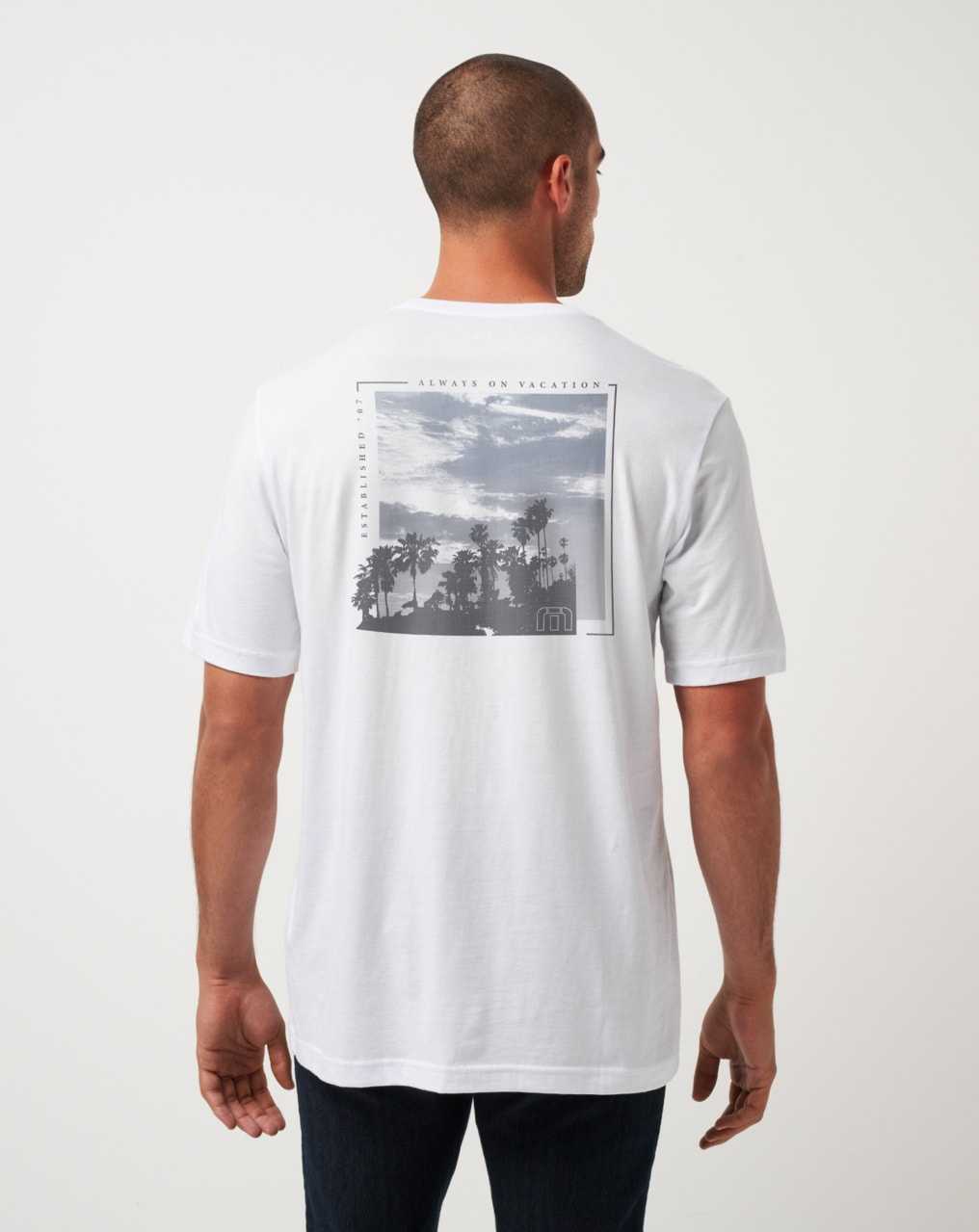 Travis Mathew Jurassic Canyon Tee White | QVYRFIH-27