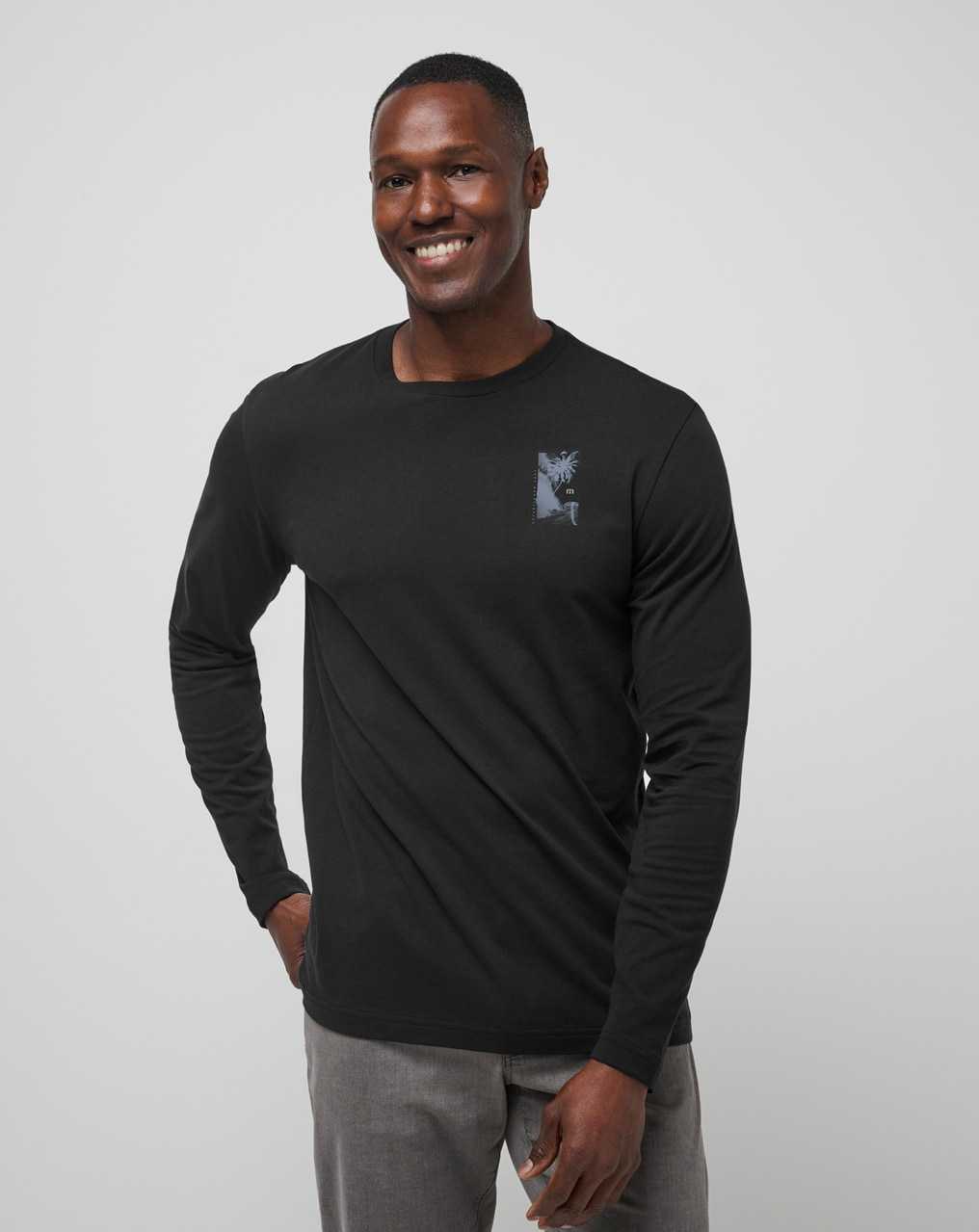 Travis Mathew Laguna Shade Long Sleeve Tee Black | OWKDGXN-18