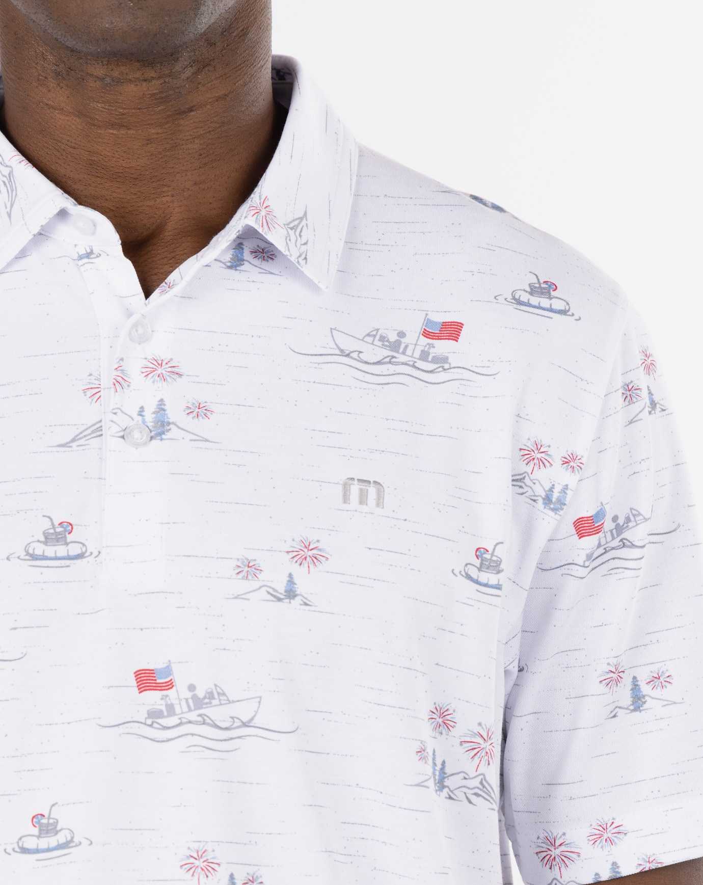 Travis Mathew Lake Break Polo White | XPSDWVQ-18