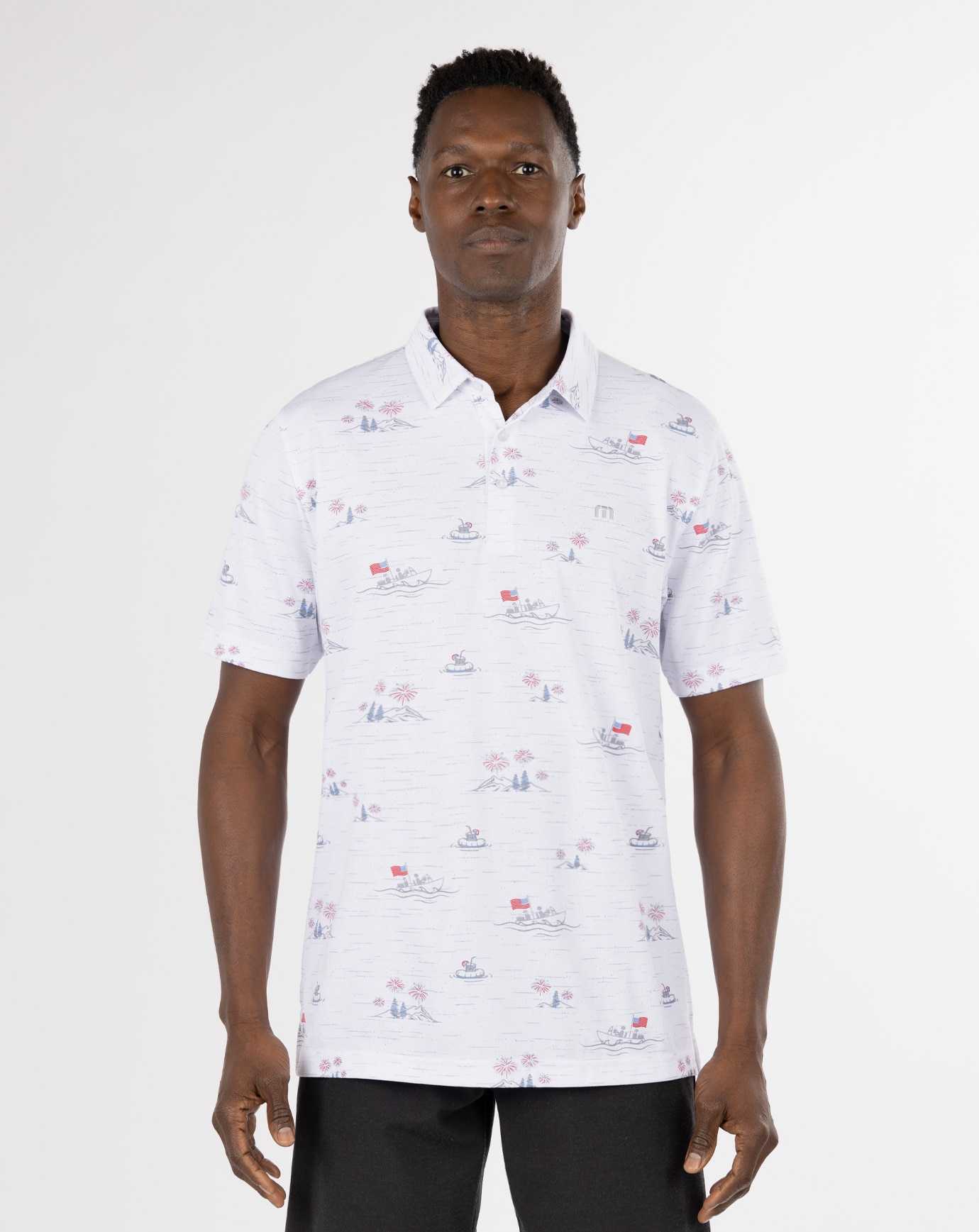 Travis Mathew Lake Break Polo White | XPSDWVQ-18