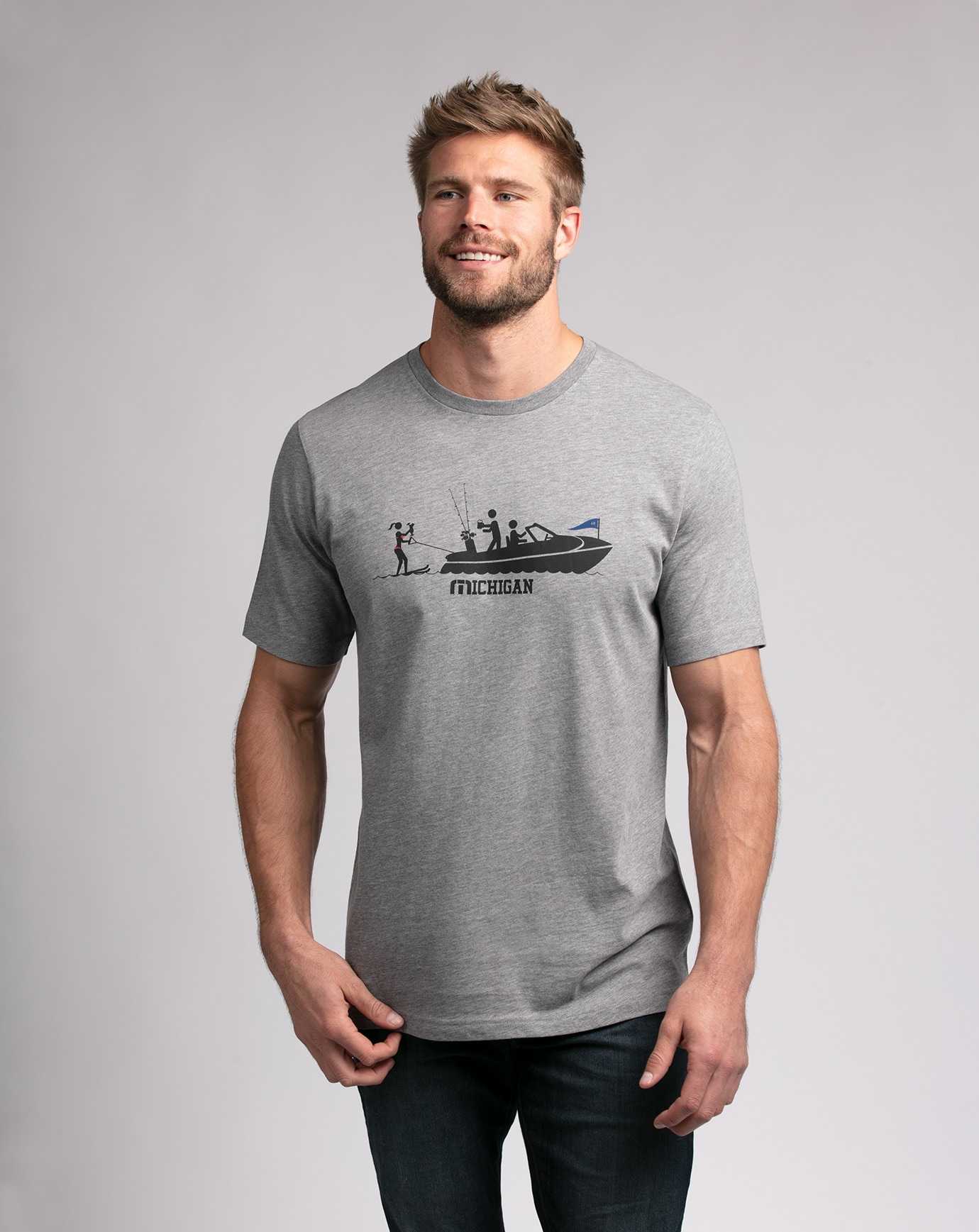 Travis Mathew Lake State Tee Heather Grey | TFGBCUZ-83