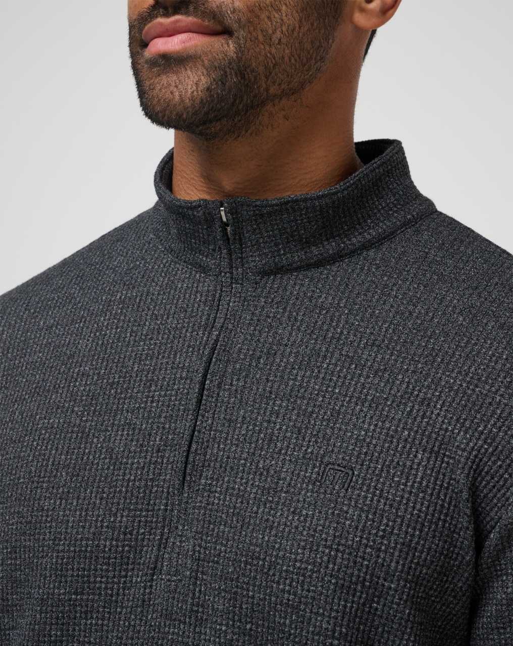 Travis Mathew Last Sunset Quarter Zip Heather Dark Grey | TRLCFUH-37