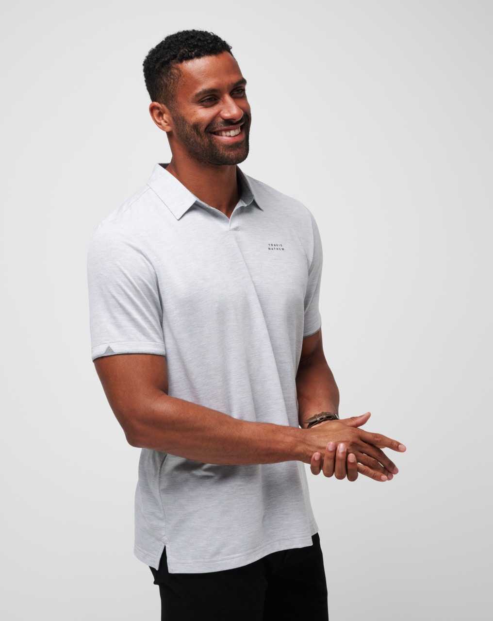 Travis Mathew Late At Night Polo Heather Light Grey | VTDRXGY-32