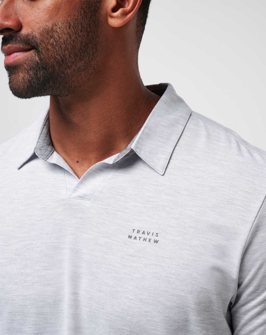 Travis Mathew Late At Night Polo Heather Light Grey | VTDRXGY-32