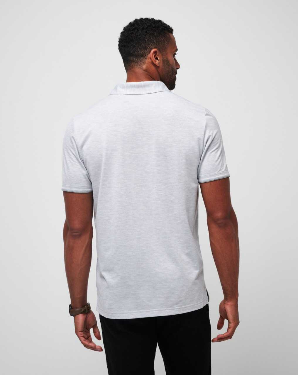 Travis Mathew Late At Night Polo Heather Light Grey | VTDRXGY-32