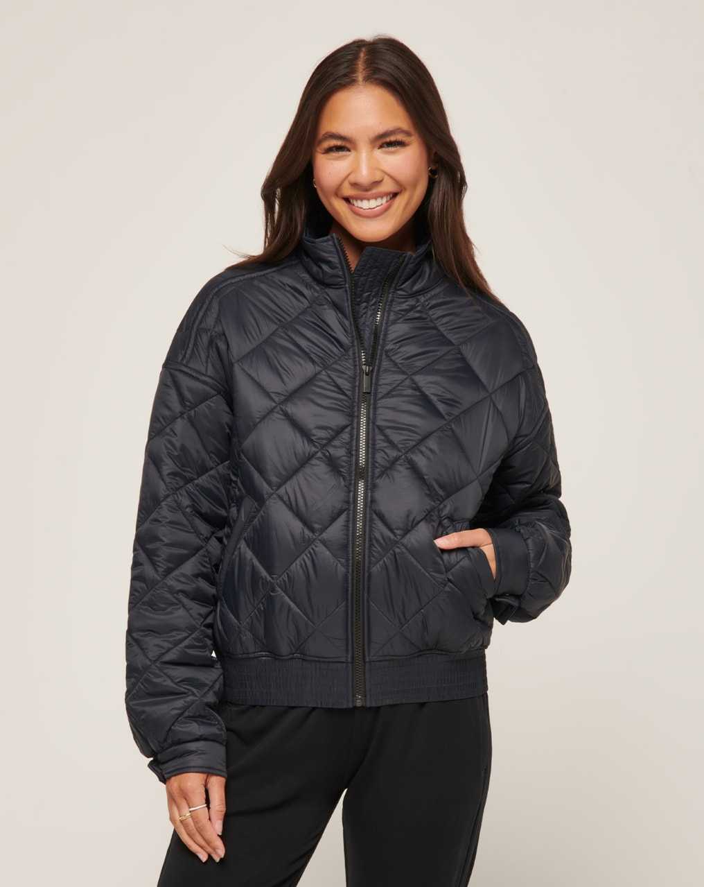 Travis Mathew Lights At Night Quilted Jacket Obsidian | HFKVGXA-19