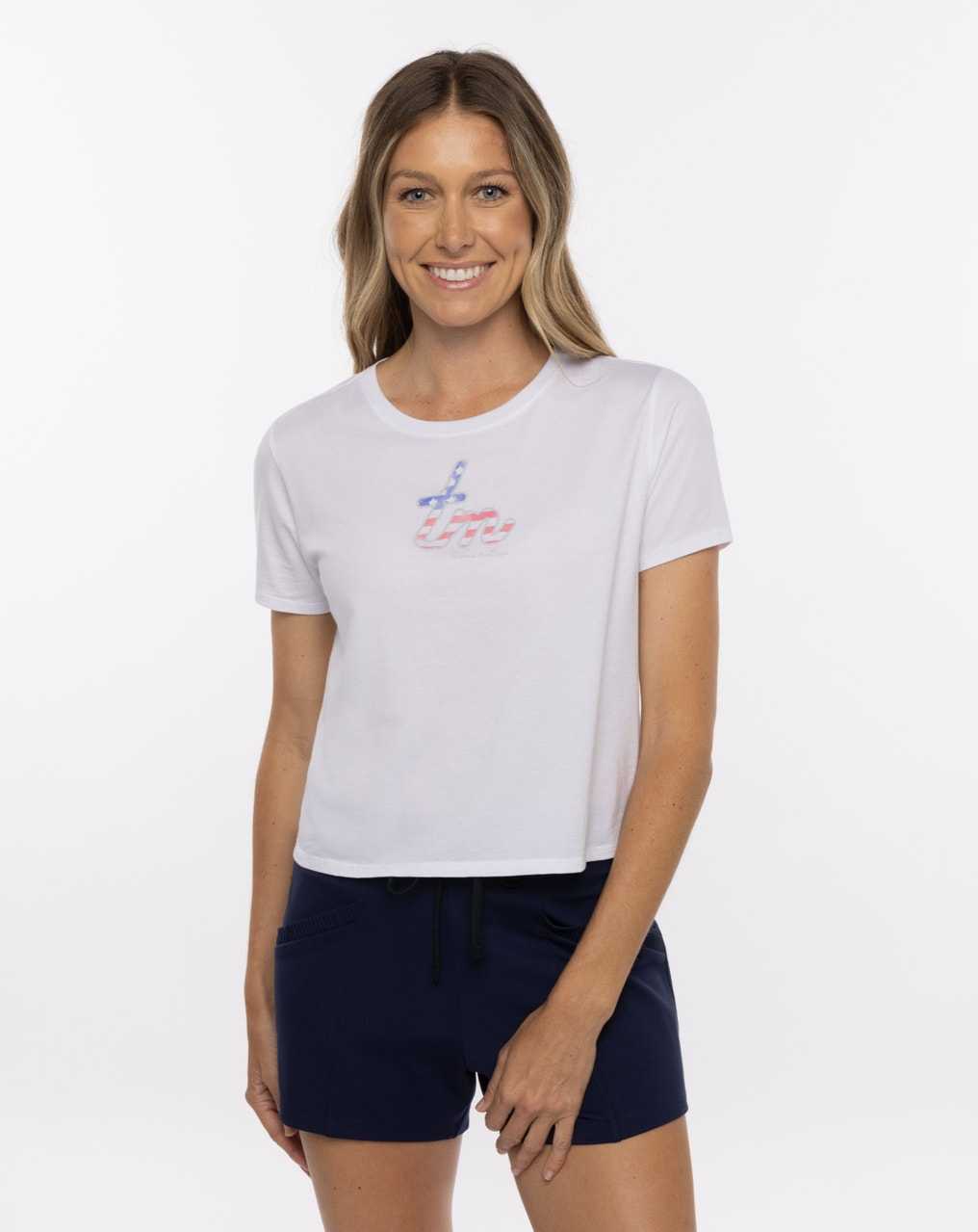 Travis Mathew Little Bubbly Boxy Tee White | KVQWGOR-50