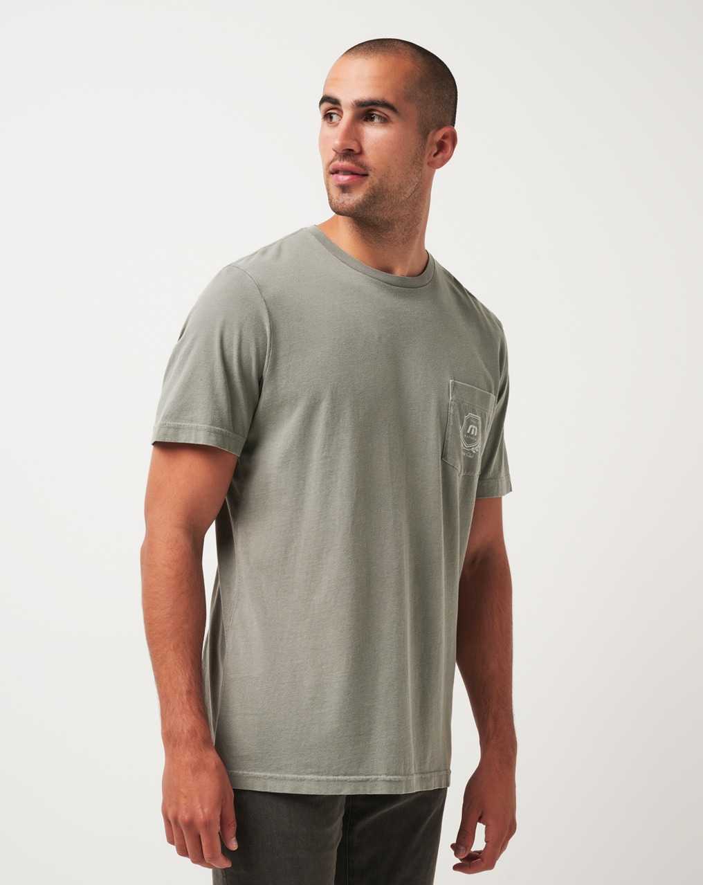 Travis Mathew Local Favorite Tee Dark Olive | KBMQLGO-02