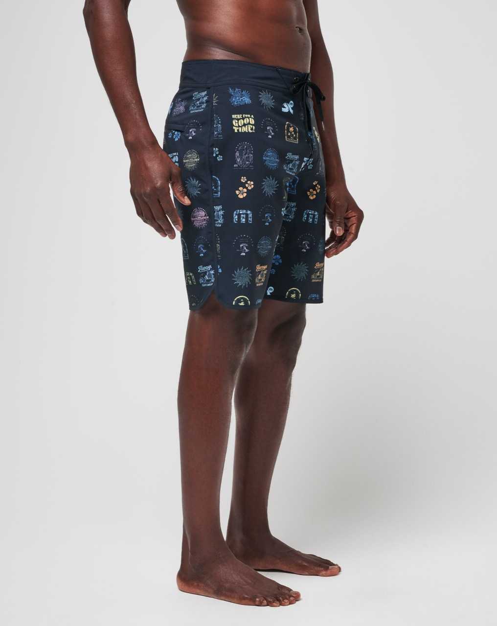 Travis Mathew Longboarders Boardshort Black | DGYUFMI-07