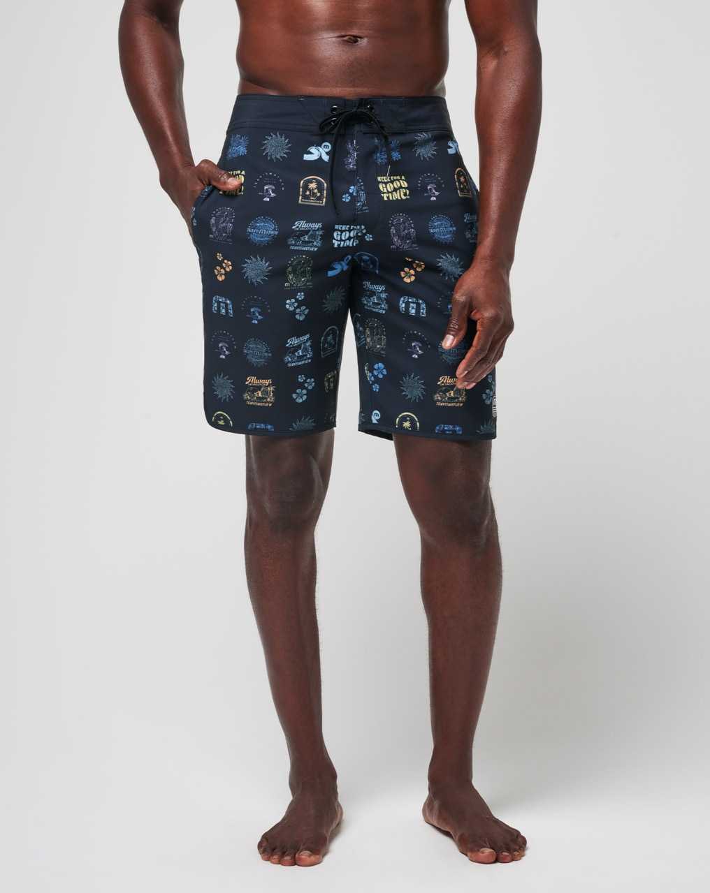 Travis Mathew Longboarders Boardshort Black | DGYUFMI-07